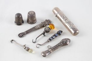 6 x Antique / Vintage .925 Sterling Silver Haberdashery Inc Charles Horner (49g) // Inc Charles