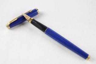 Vintage PARKER 75 Lapis Lazuli FOUNTAIN PEN w/ 14ct Gold Nib WRITING // Dip Tested & WRITING In