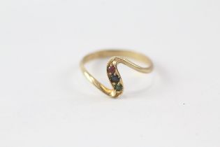 9ct gold Mult gemstone dress ring (1.4g) Size L