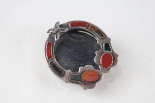 Antique 1901 Birmingham Sterling Silver Scottish Agate & Bloodstone Frame (30g) // Maker -