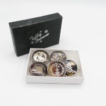 5 x Sterling Silver Tortoise Shell Military Sweetheart Badges (15g) // Inc RNR, Liverpool,