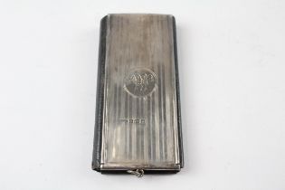 Antique Hallmarked 1920 Birmingham STERLING SILVER Wallet / Stamp Case 39g // Maker - Unidentifiable