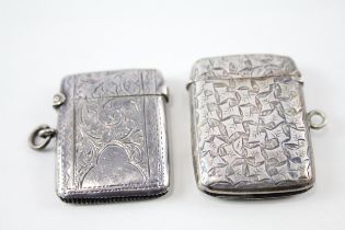 2 x Antique Hallmarked .925 Sterling Silver Vesta Match Cases Inc Victorian 44g // In antique