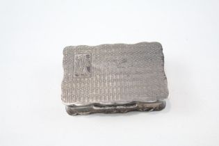 Vintage Art Deco 1930 Birmingham Sterling Silver Rectangular Snuff Box (51g) // w/ Engraved