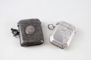 2 x Antique Hallmarked .925 Sterling Silver Vesta Match Cases Inc Edwardian 37g // In antique