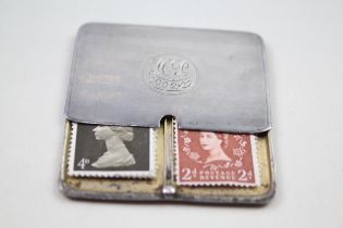 Antique Hallmarked 1922 Birmingham STERLING SILVER Double Stamp Case (20g) // w/ Personal