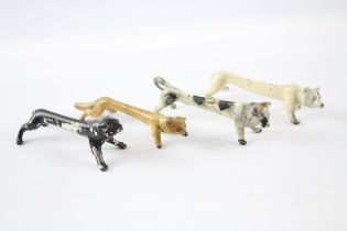 Knife Rests x 4 Inc Antique Cold Painted White Metal Bull - Fox - Polar Bear Etc // Knife Rests x