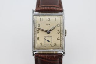 ORIS Gents C.1930's Curvex Cased WRISTWATCH Hand-wind WORKING // ORIS Gents C.1930's Curvex Cased