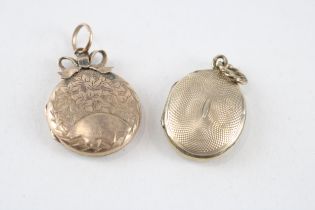 2 x 9ct gold back & front locket pendants (5.7g)