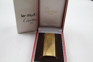 Must De CARTIER Gold Plated Cigarette Lighter In Original Box - 20266c 85g // UNTESTED In previously