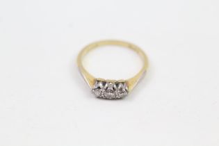 18ct gold vintage diamond set trilogy ring (2.1g) Size K