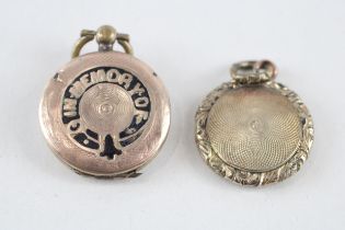 2 x 9ct gold back & front locket pendants (5.8g)