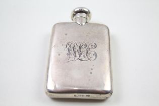 Antique 1916 Birmingham Sterling Silver Gents Hipflask w/ Engraving (58g) // Maker - A & J Zimmerman