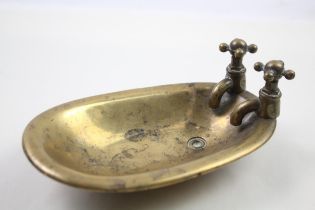 Vintage BRASS Novelty Bath Tub Ashtray / Trinket Dish (306g) // Diameter - 16.5cm In vintage