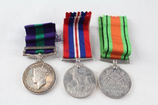 WW2 GV.I Medals x 3 inc. War & Defence, G.S.M Palestine 1945-48 577923 // WW2 GV.I Medals x 3 inc.