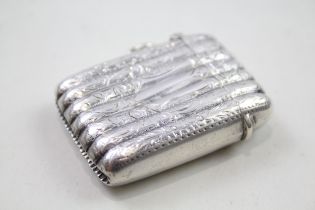 Antique Edwardian 1910 Birmingham Sterling Silver Vesta / Match Case (28g) // w/ Blank Cartouche