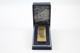 Dunhill Cigarette Lighter Inc. Vintage Cased Gold Plated Hobnail x 1 // Dunhill Cigarette Lighter