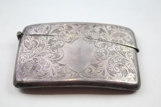 Antique 1915 Birmingham Sterling Silver Curved Calling Card Case (53g) //Maker - Unidentifiable