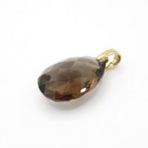 HM 9ct gold pendant with smoky stone (5.8g)