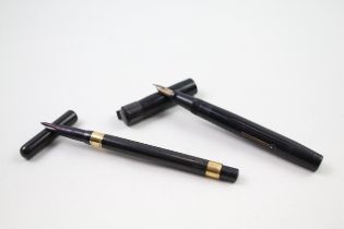 2 x Vintage MABIE TODD Fountain Pens w/ 14ct Nibs WRITING Inc The Swan Pen Etc //Dip Tested &