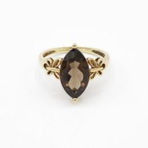 HM 9ct gold dress ring with smoky stone (2.8g) Size Q