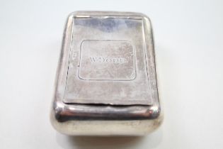 Antique Late Victorian 1901 Chester Sterling Silver Curved Snuff Box (125g) //w/ Engraved