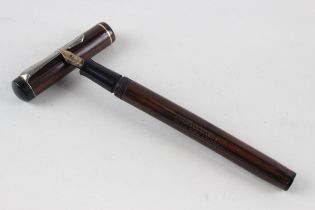 Vintage DE LA RUE Everybody's Pen Wood Effect Fountain Pen w/ 14ct Nib WRITING //Dip Tested &