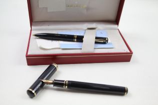 SHEAFFER Connoisseur Black Fountain Pen w/ 18ct Nib, Ballpoint, Original Box Etc //w/ 18ct Nib,