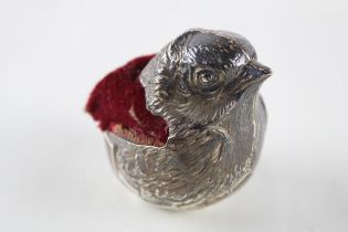 Edwardian 1908 Chester Sterling Silver Filled Novelty Bird Form Pin Cushion 147g //Maker - Sampson