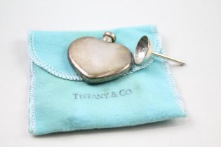 TIFFANY & CO. .925 Sterling Silver Heart Shaped Scent Bottle w/ Funnel (22g) //Height - 4.2cm In