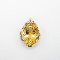 HM 9ct gold pendant with large yellow stone (5.2g)
