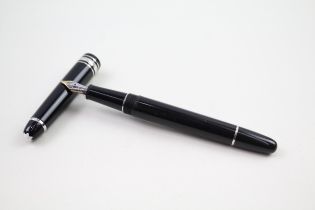 MONTBLANC Meisterstuck Black Fountain Pen w/ 14ct White Gold Nib WRITING //Dip Tested & WRITING