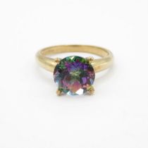 HM 9ct gold dress ring with multi coloured stone (3.1g) Size N 1/2