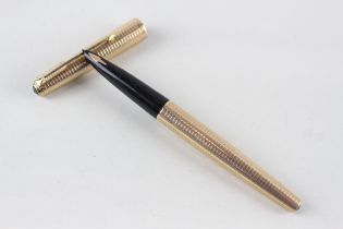 Vintage PARKER 61 Gold Plated Fountain Pen w/ 14ct Gold Nib WRITING //Dip Tested & WRITING In