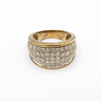 HM 9ct gold ring set with white stones (5.1g) Size K