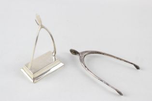 2 x Antique / Vintage .925 Sterling Silver Wishbone Novelties Inc Sugar Nips 29g //Inc Sugar Nips,