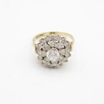HM 9ct gold dress ring with white stones (3.2g) Size M