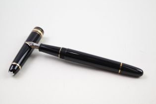 MONTBLANC Meisterstuck Black Fountain Pen w/ 14ct White Gold Nib WRITING //Dip Tested & WRITING