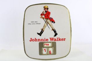 Old Johnnie Walker Whisky Advertising Sign / Calendar x 1 // Old Johnnie Walker Whisky Advertising