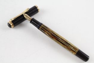 Vintage PELIKAN M400 Yellow Strip Fountain Pen w/ 14ct Gold Nib WRITING // Dip Tested & WRITING In