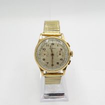 ACO watch 18ct gold head. Gent's vintage wristwatch/chrono handwind - Requires Service - Chronograph