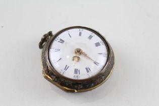 ARMSTRONG LONDON Antique Verge Fusee Pair Cased Pocket Watch Key-wind WORKING // ARMSTRONG LONDON