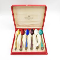 Set of David Anderson silver and enamel spoons - silver 69g