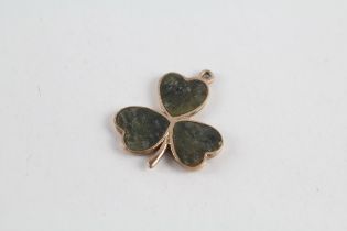 9ct gold vintage green clover charm (1.5g)