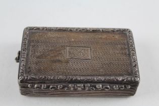 Antique William IV Hallmarked 1833 Birmingham Sterling Silver Snuff Box (113g) // w/ Engraved