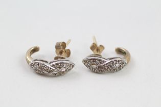 9ct gold diamond earrings (2.4g)