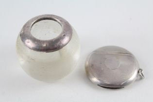 2 x Antique HM .925 Sterling Silver Vesta Case & Topped Match Striker (210g) // Inc Edwardian Etc In