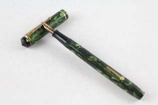 Vintage CONWAY STEWART 759 Green Fountain Pen w/ 14ct Gold Nib WRITING // Dip Tested & WRITING In