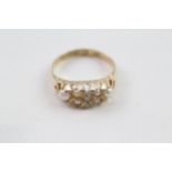 18ct gold seed pearl & rose cut diamond antique ring (3.6g) Size L