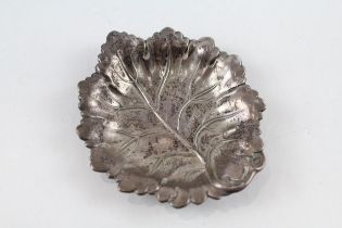 Vintage HM 1951 Birmingham Sterling Silver Leaf Form Pin / Trinket Dish (20g) // Maker -